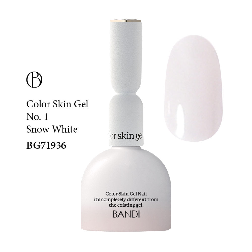 BANDI COLOR SKIN GEL NO.1 gél lakk - SNOW WHITE